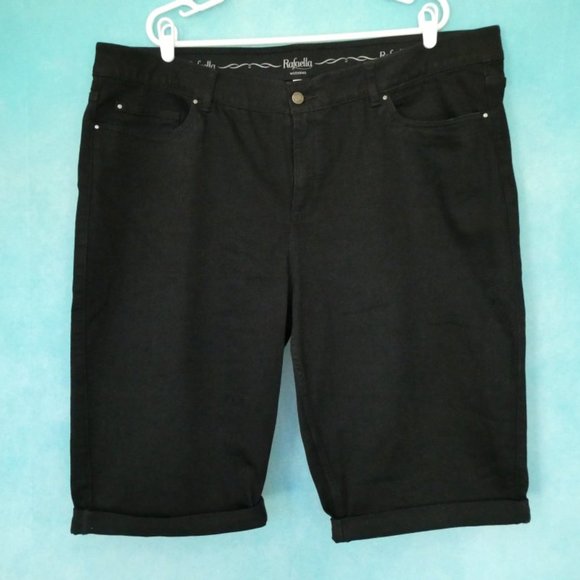 Rafaella Black Denim Bermuda Shorts 22W - Picture 1 of 7